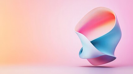 Abstract Colorful Shape with Smooth Curves on Soft Background