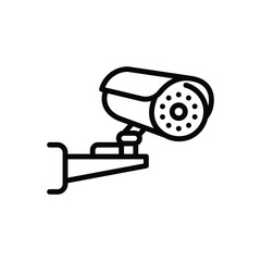 Black line icon for cctv camera