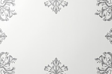 Classical white damask wallpaper with subtle grey accents, seamless, stylish