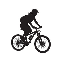 Obraz premium Woman Riding a Motorcycle Silhouette in Motion