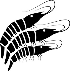 Set of Shrimp silhouette vector illustration