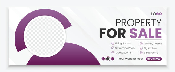Modern Real estate Facebook cover design template banner