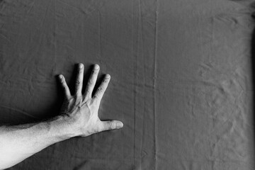 hand on the wall