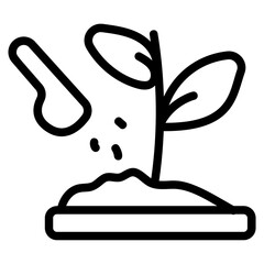 Fertilize Line Icon
