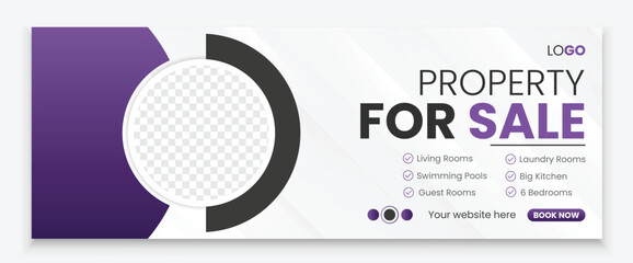 Modern Real estate Facebook cover design template banner