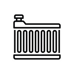 Black line icon for radiator