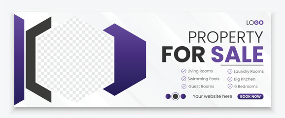Modern Real estate Facebook cover design template banner