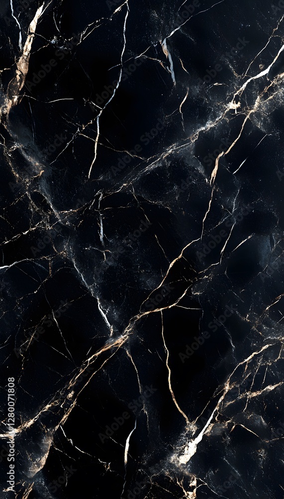 Poster black marble texture with contrasting veins and complex patterns