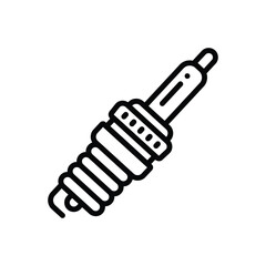 Black line icon for spark plug
