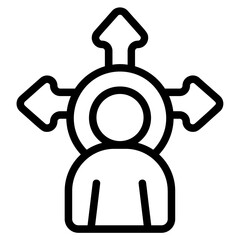 Leadership connection Line Icon