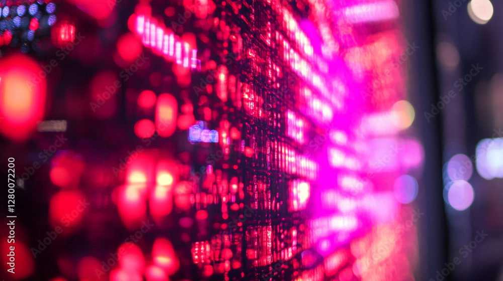 Poster abstract red light display for technology concepts