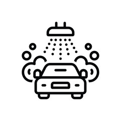Obraz premium Black line icon for car wash