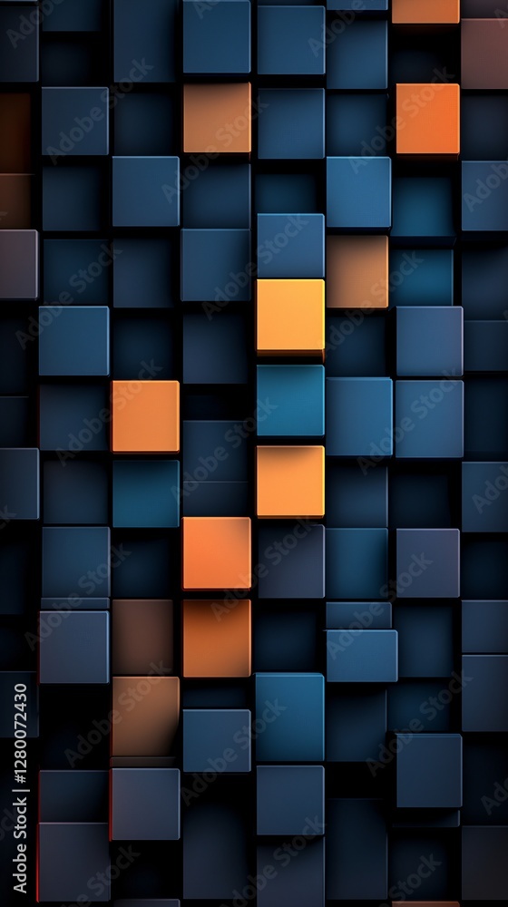 Poster dynamic fractal patterns, colorful geometric abstraction, shifting pixelated textures, deep contrast