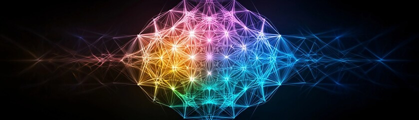 Kaleidoscopic digital abstraction, infinitely morphing colors and reflections, psychedelic symmetry, vibrant high-tech brilliance, ultra-high-definition depth, surreal futuristic patterns