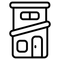Modern house Line Icon © spacepixel