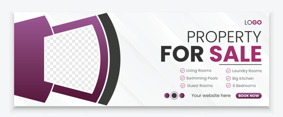 Modern Real estate Facebook cover design template banner