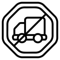 No truck entry Line Icon