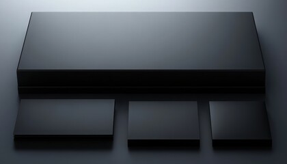 Dark Gray Rectangular Objects on Dark Background