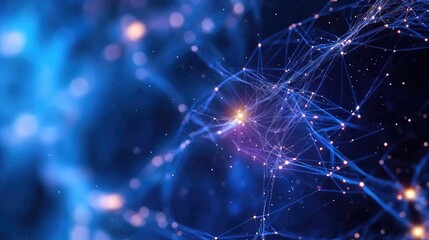 Obraz premium Abstract Technology Background with Blue Light and Connections