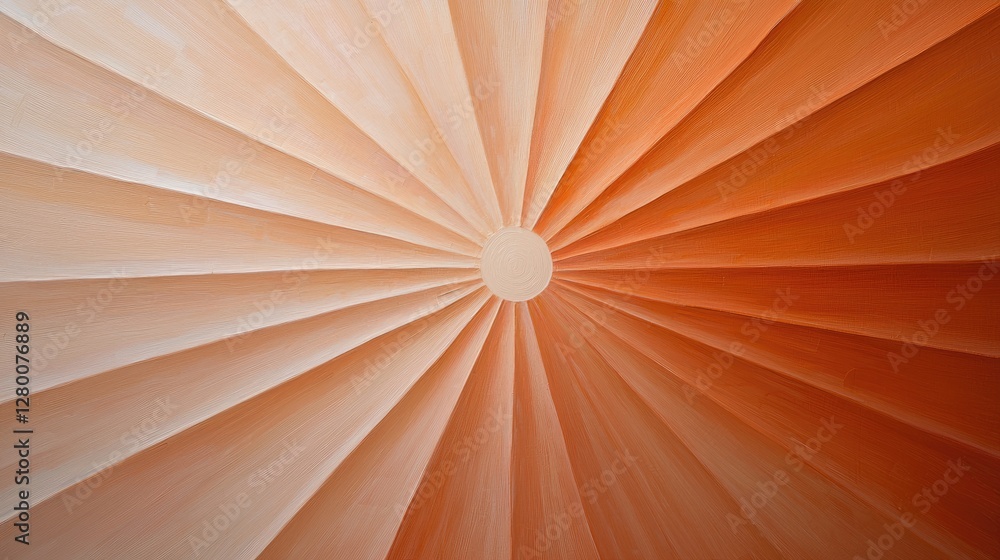 Poster abstract art of circular pattern with light beige and salmon tones