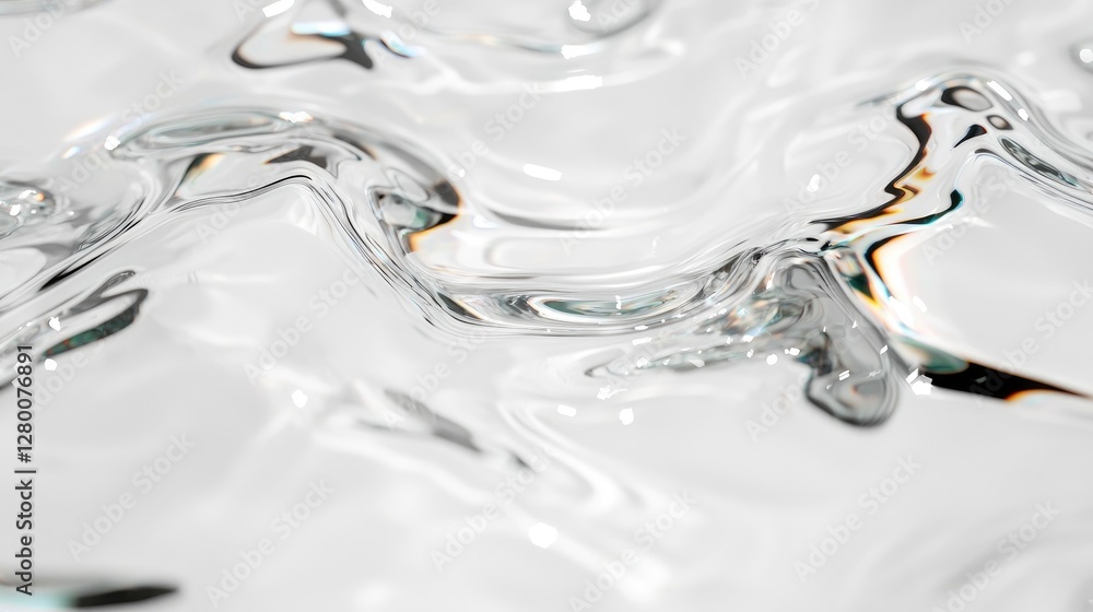 Poster rippling water surface reflection with abstract light patterns