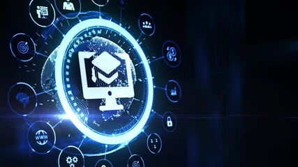 Business, Technology, Internet and network concept. Webinar e-learning. Training concept.