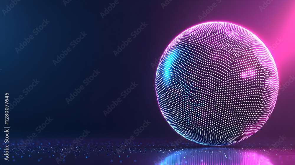 Poster vibrant data sphere, a colorful digital representation of interconnected data points, showcasing dyn
