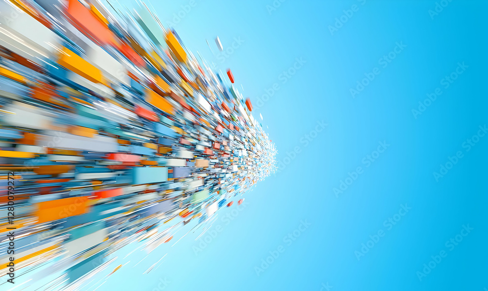 Poster expansive digital landscape showcasing a vibrant and diverse array of stock images, featuring variou