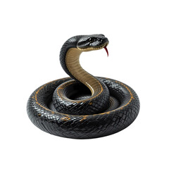 Black Snake: Cobra Image, Reptile, Wildlife isolated on transparent background