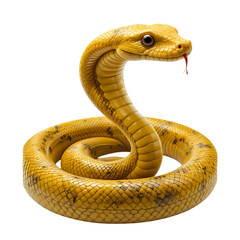 Fototapeta premium Yellow Cobra Snake: Images, Facts & More isolated on transparent background