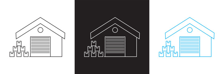 Fototapeta premium Warehouse icon. isolated on white and black background. Vector illustration. EPS 10