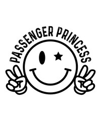 Passenger Princess Smiley Retro SVG Tshirt Designs © Hello Arts Gallery	