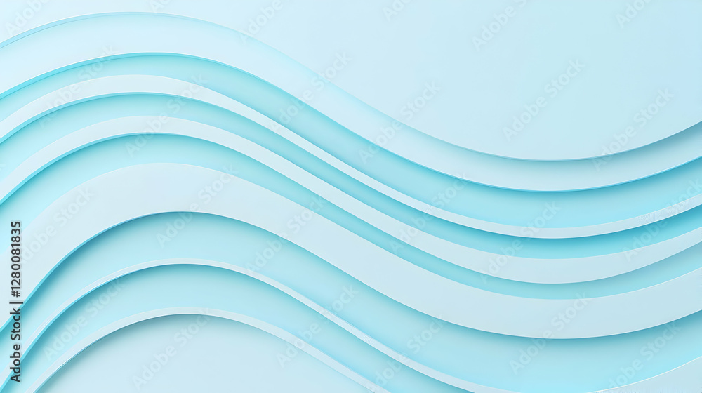 Poster abstract blue geometric design featuring layered shapes, creating a dynamic visual experience with d