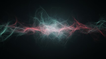 Fototapeta premium Ethereal Abstract Wave Patterns in Red and Aqua on Dark Background