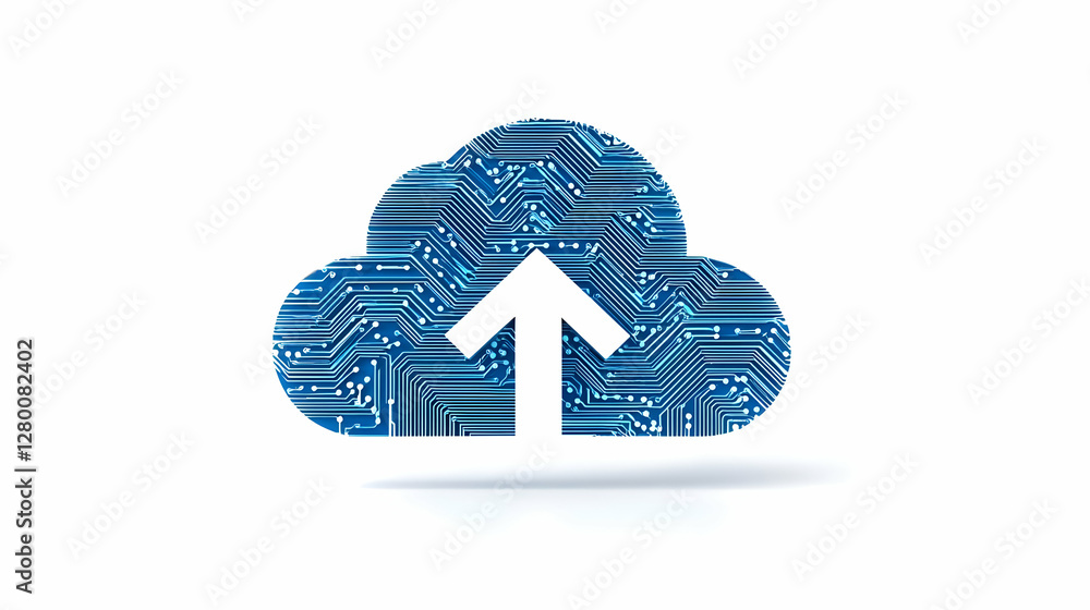 Aufkleber digital cloud composition featuring intricate circuit patterns, blending technology and abstraction 