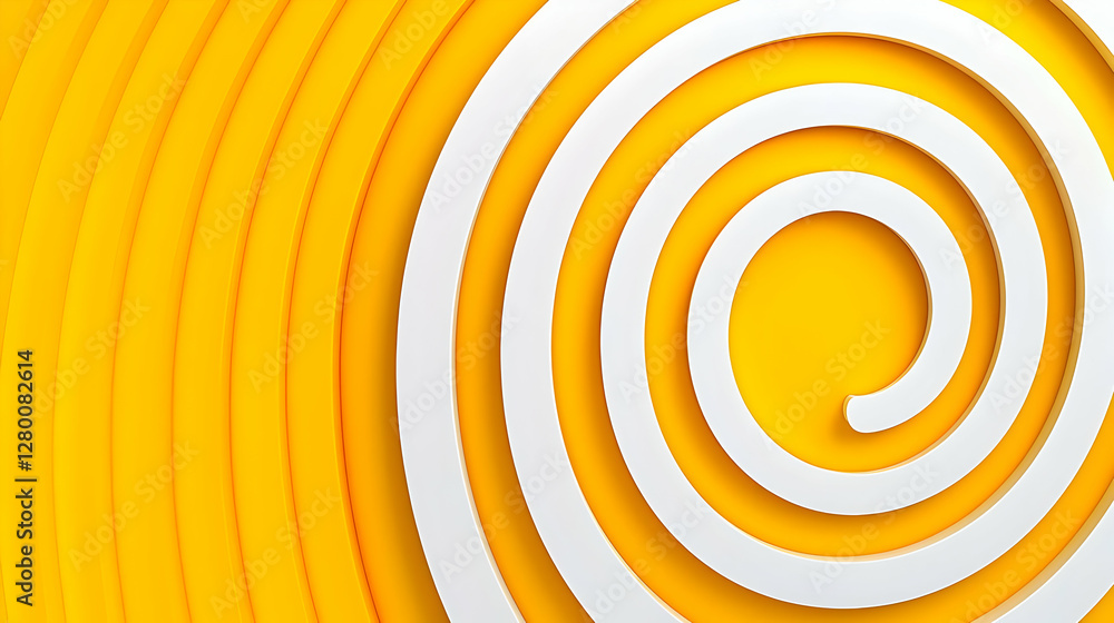 Poster abstract geometric pattern with concentric circles, vibrant colors intertwining, creating a mesmeriz