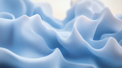 Fototapeta premium Abstract Blue Fabric Waves Soft Gentle Texture