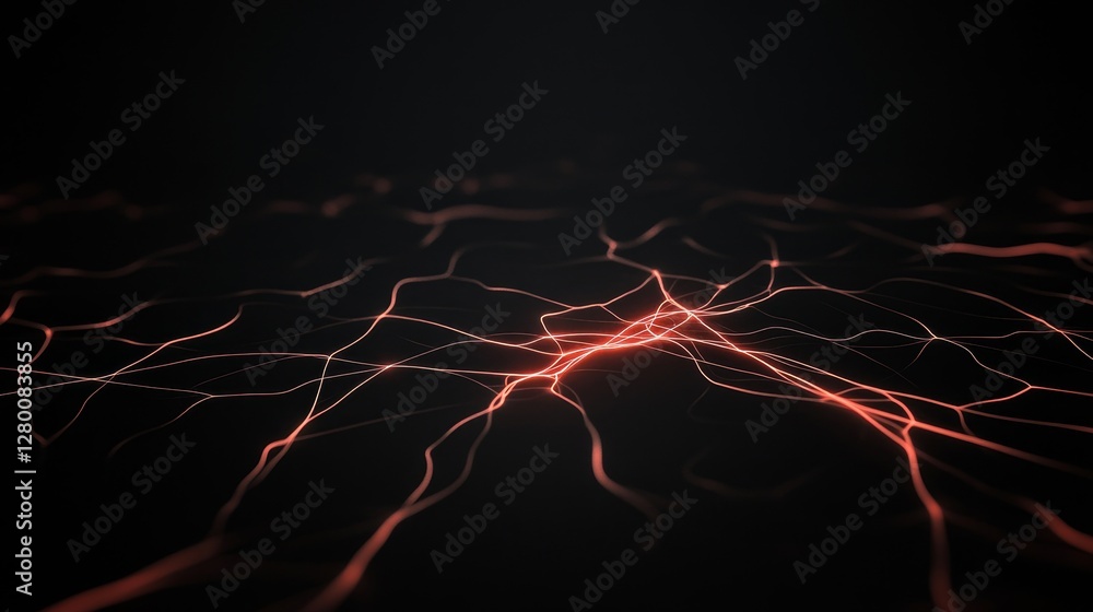 Aufkleber abstract red lightning effect in dark background for creative projects