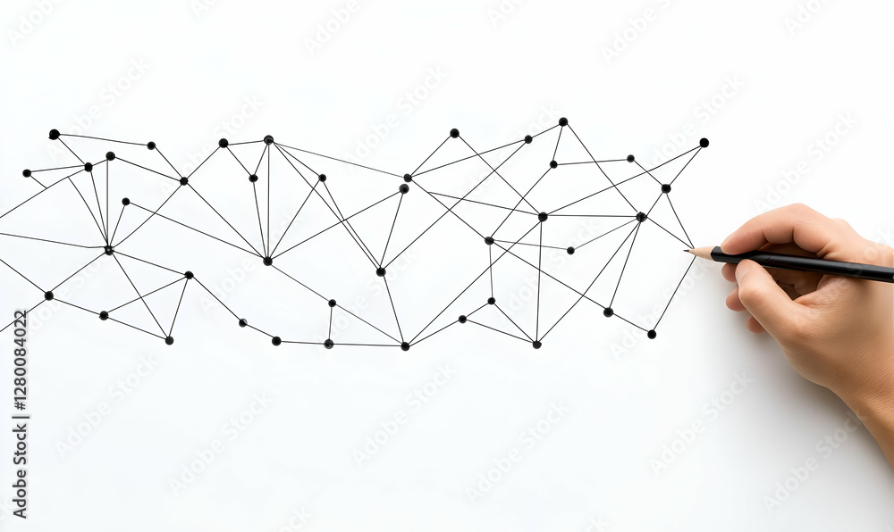 Poster api connection concept illustrated with hand-drawn elements on a white background, emphasizing inter