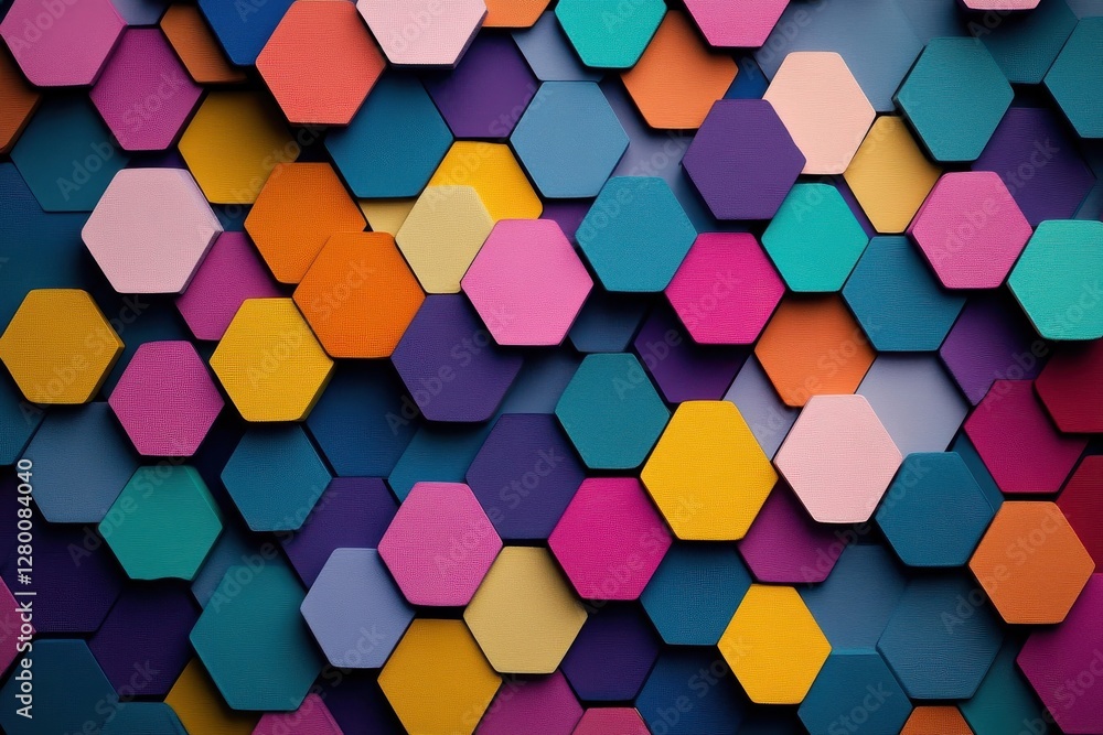 Poster colorful hexagon pattern abstract background design