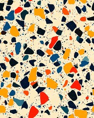 Colorful abstract pattern with scattered shapes.