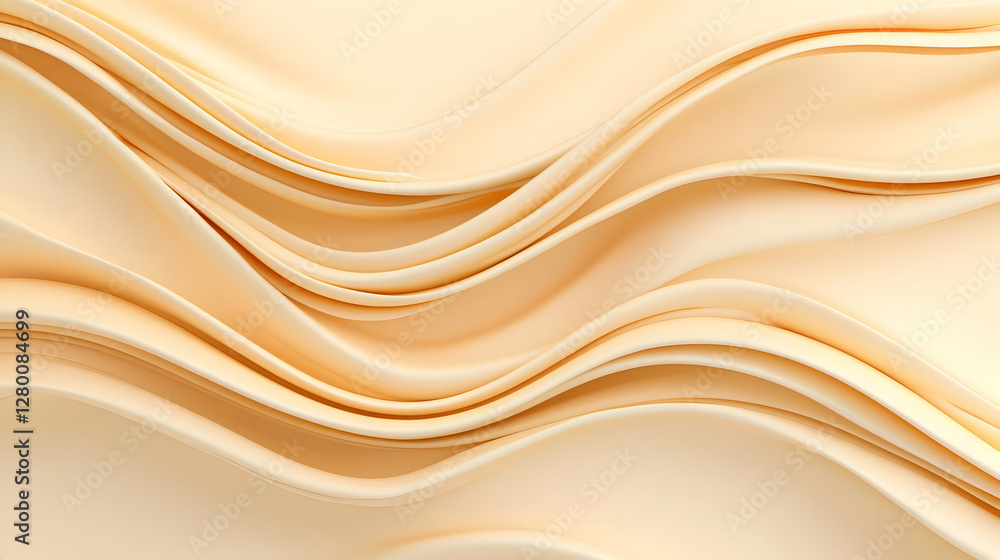Aufkleber beige abstract wave pattern, flowing curves and soft hues create a calming, modern design perfect fo