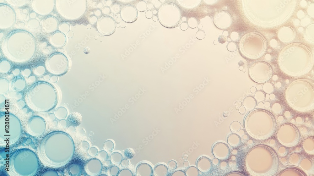 Poster abstract image of clustered circular bubbles