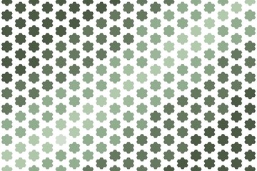 Hexagonal floral pattern in sage green with soft gradient tones and symmetrical arrangement. Modern abstract concept