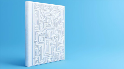 Blue hardcover book positioned upright on a textured blue background, showcasing its elegant design and inviting cover art.