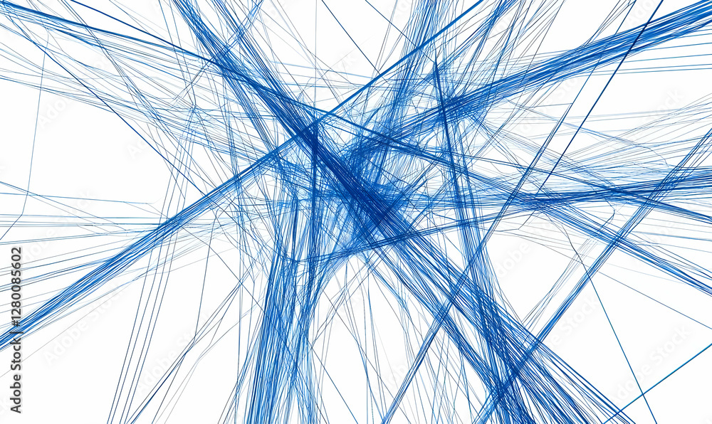 Poster digital network grid, intricate blue lines and dots create a dynamic structure, symbolizing connecti