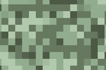 Pixelated square abstract pattern in sage green with structured digital grid layout. Modern geometric concept