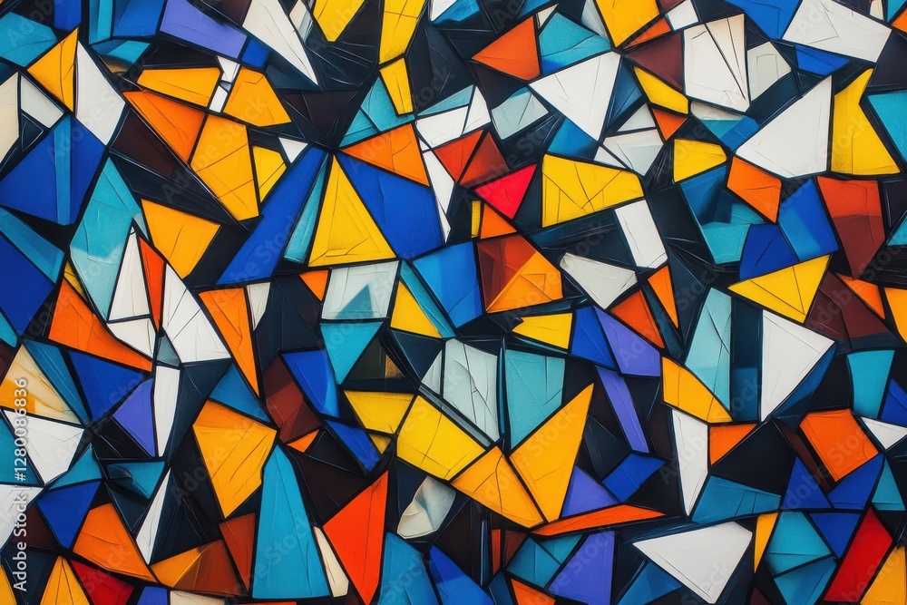Poster abstract colorful geometric triangle pattern art