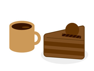 チョコレートケーキとコーヒー