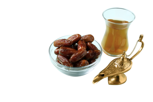 PNG, Ramadan. Set of traditional food during fasting period,.isolated on white background.